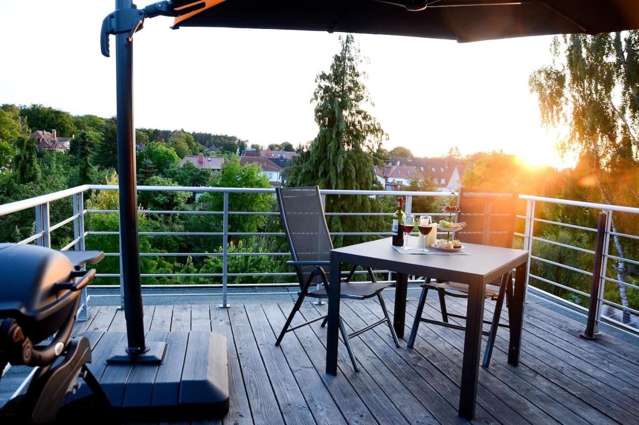 Weitblick-Loft Mit Terrasse Apartment Rostock Bagian luar foto