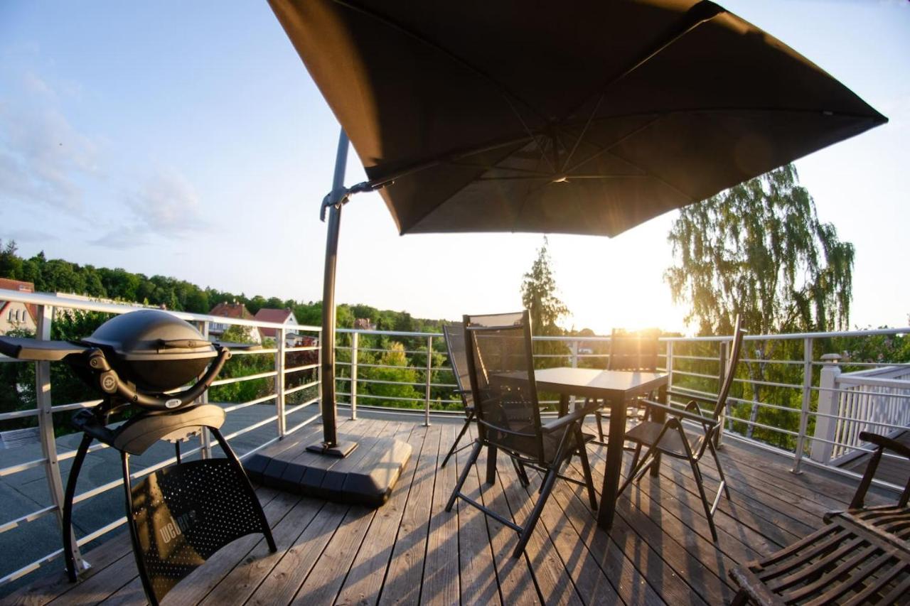 Weitblick-Loft Mit Terrasse Apartment Rostock Bagian luar foto